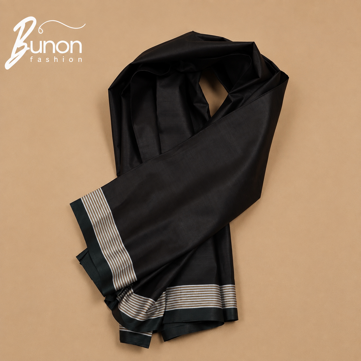 Bunon সিগনেচার প্রিমিয়াম কটন লুঙ্গি – Black