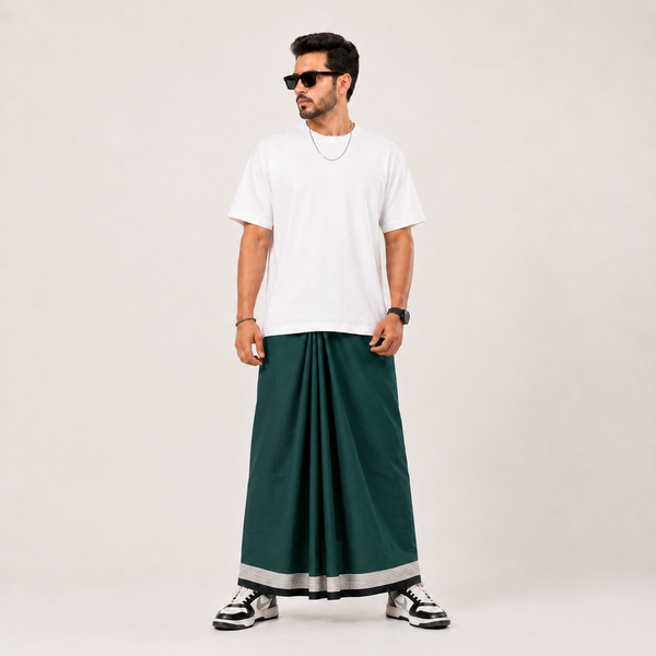 হেরিটেজ কটন লুঙ্গি – Deep Green