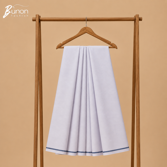 Bunon প্রেস্টিজ কটন লুঙ্গি – White