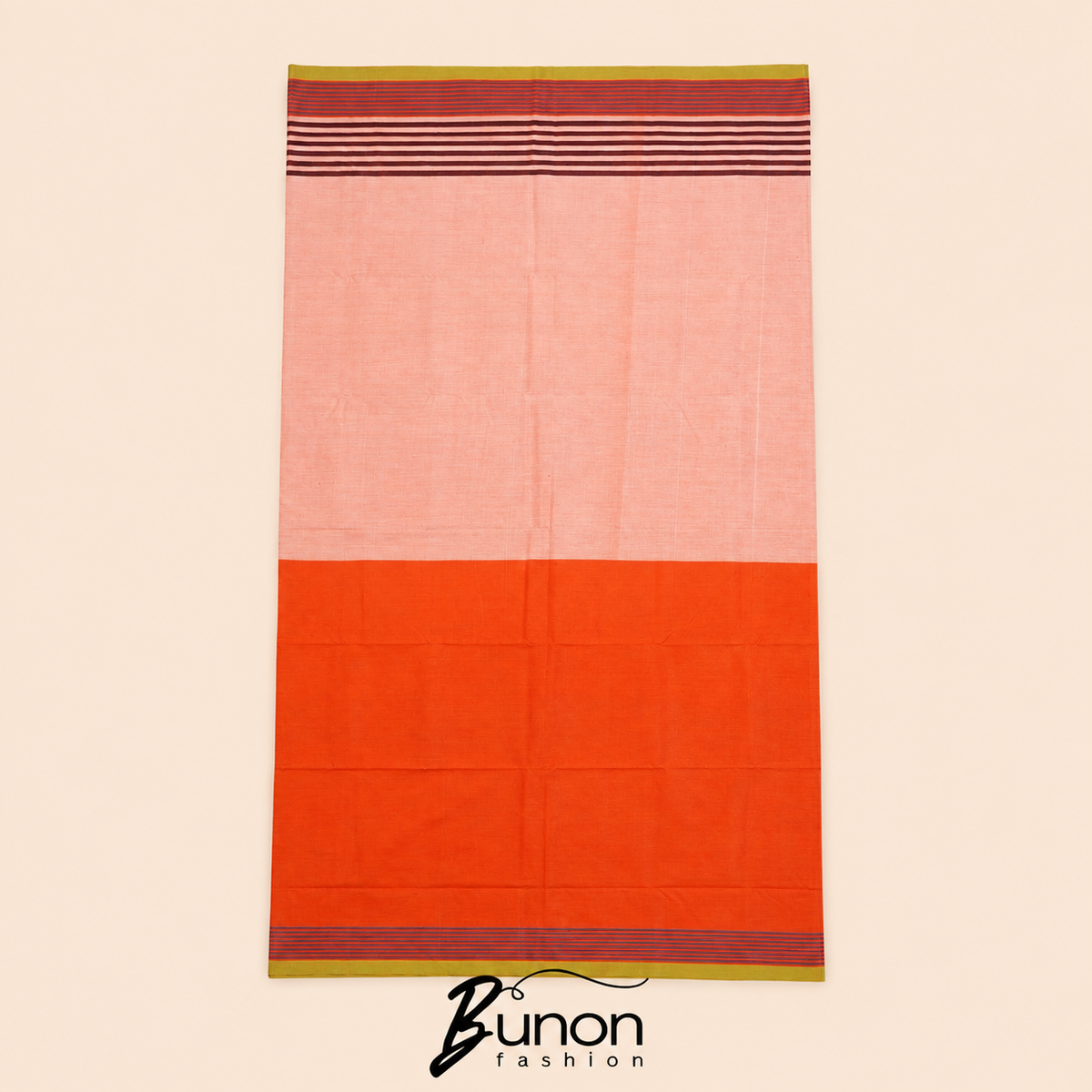 Bunon রিগ্যাল কটন লুঙ্গি – Orange Two Part