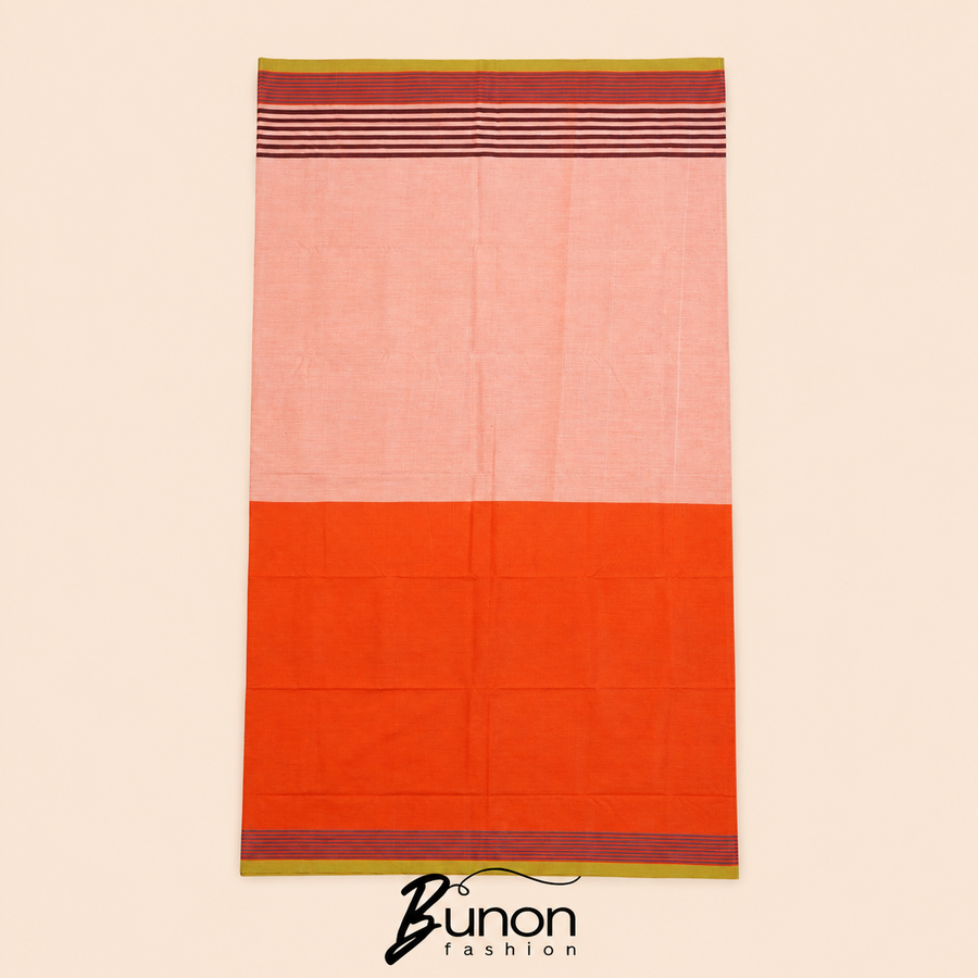 Bunon রিগ্যাল কটন লুঙ্গি – Orange Two Part