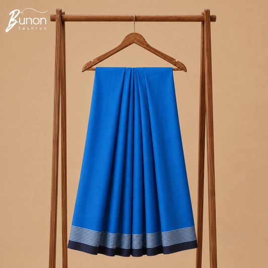 Bunon সিগনেচার প্রিমিয়াম কটন লুঙ্গি- Light Blue