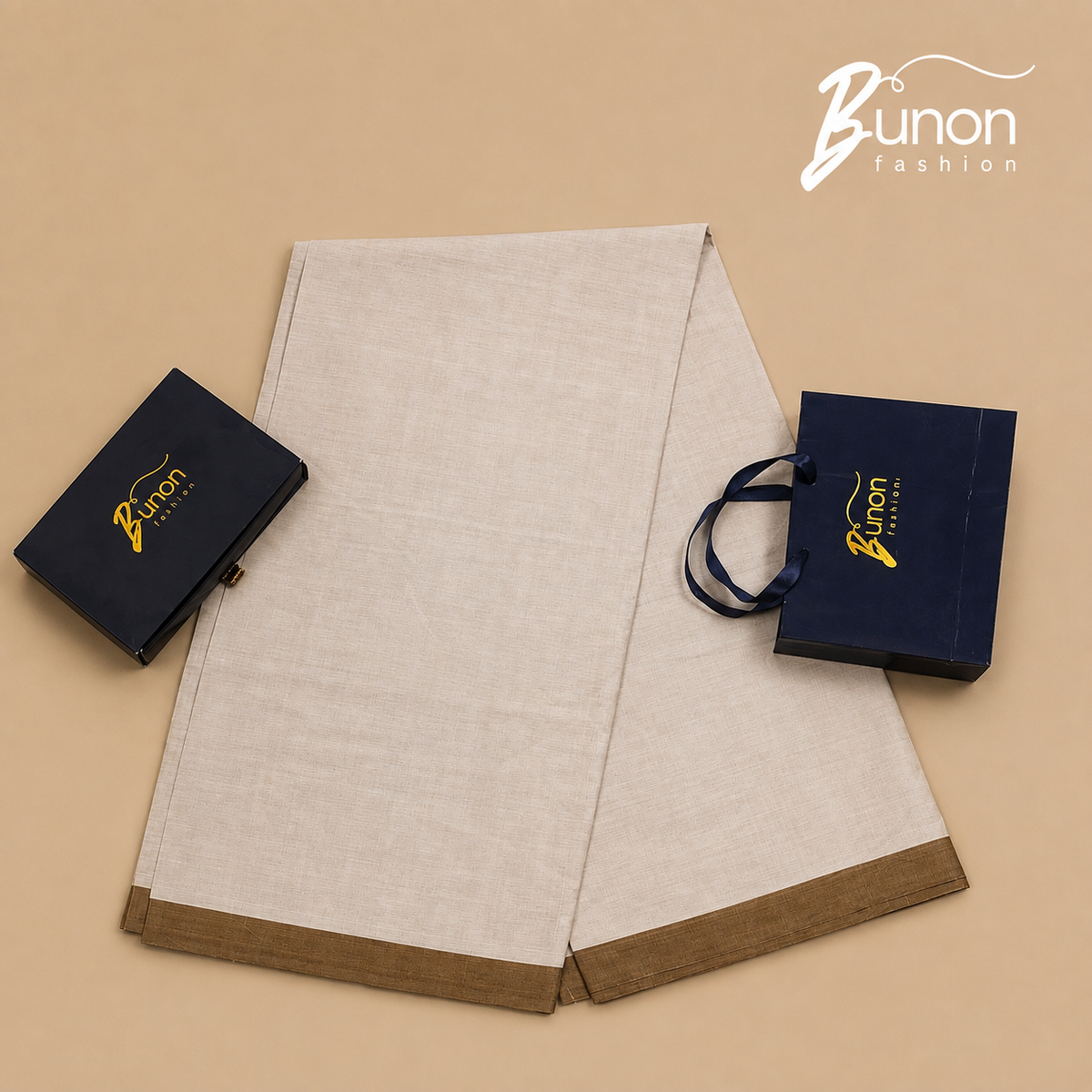 Bunon প্রেস্টিজ কটন লুঙ্গি – Off-White