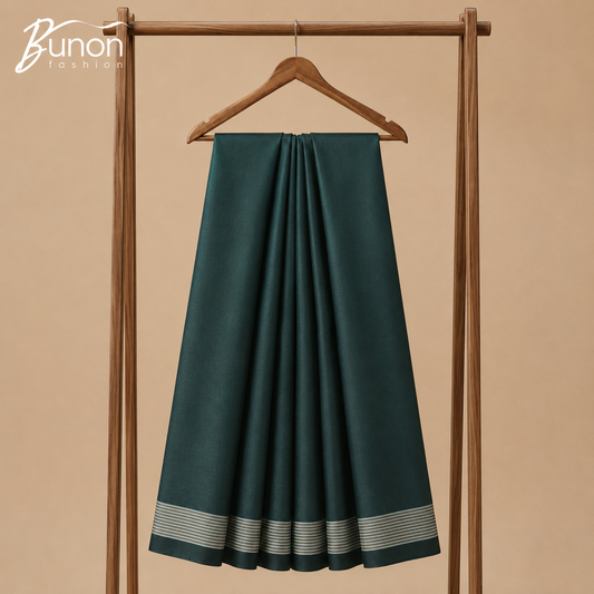 Bunon সিগনেচার প্রিমিয়াম কটন লুঙ্গি – Deep Green