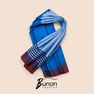 Bunon রিগ্যাল কটন লুঙ্গি – Blue Two Part
