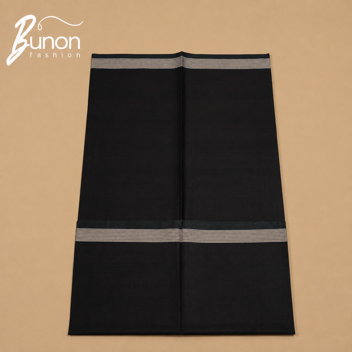 Bunon সিগনেচার প্রিমিয়াম কটন লুঙ্গি – Black