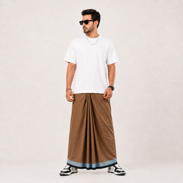 বুনন সিগনেচার প্রিমিয়াম কটন লুঙ্গি – Brown