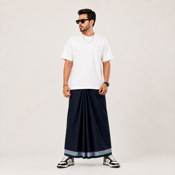 অ্যারিস্টোক্র্যাট কটন লুঙ্গি – Black