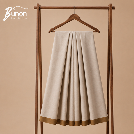 Bunon প্রেস্টিজ কটন লুঙ্গি – Off-White