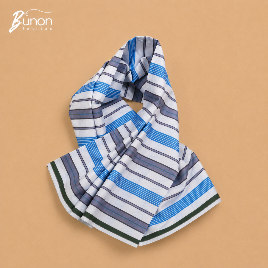 Bunon চেক কটন লুঙ্গি – White Purple