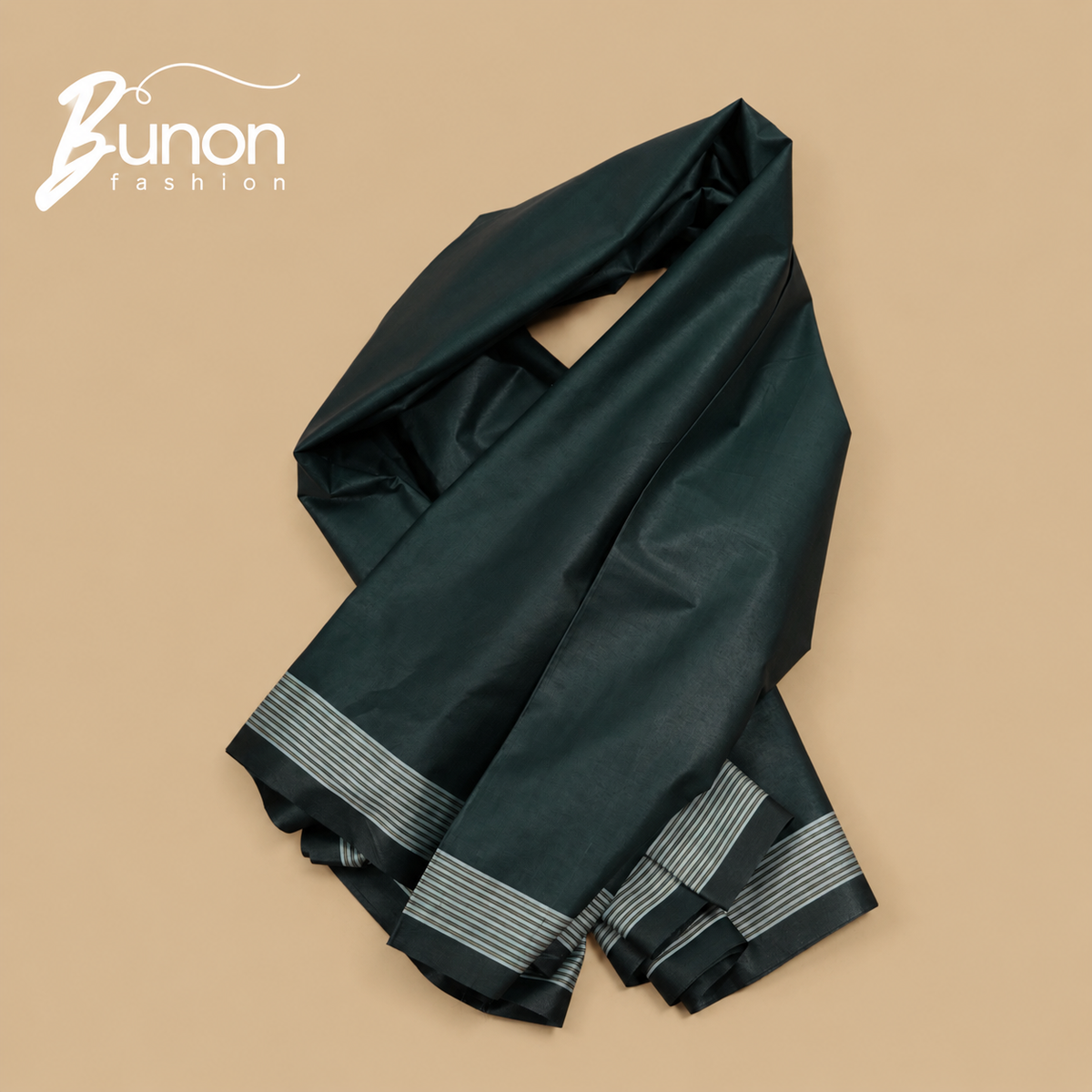 Bunon সিগনেচার প্রিমিয়াম কটন লুঙ্গি – Deep Green
