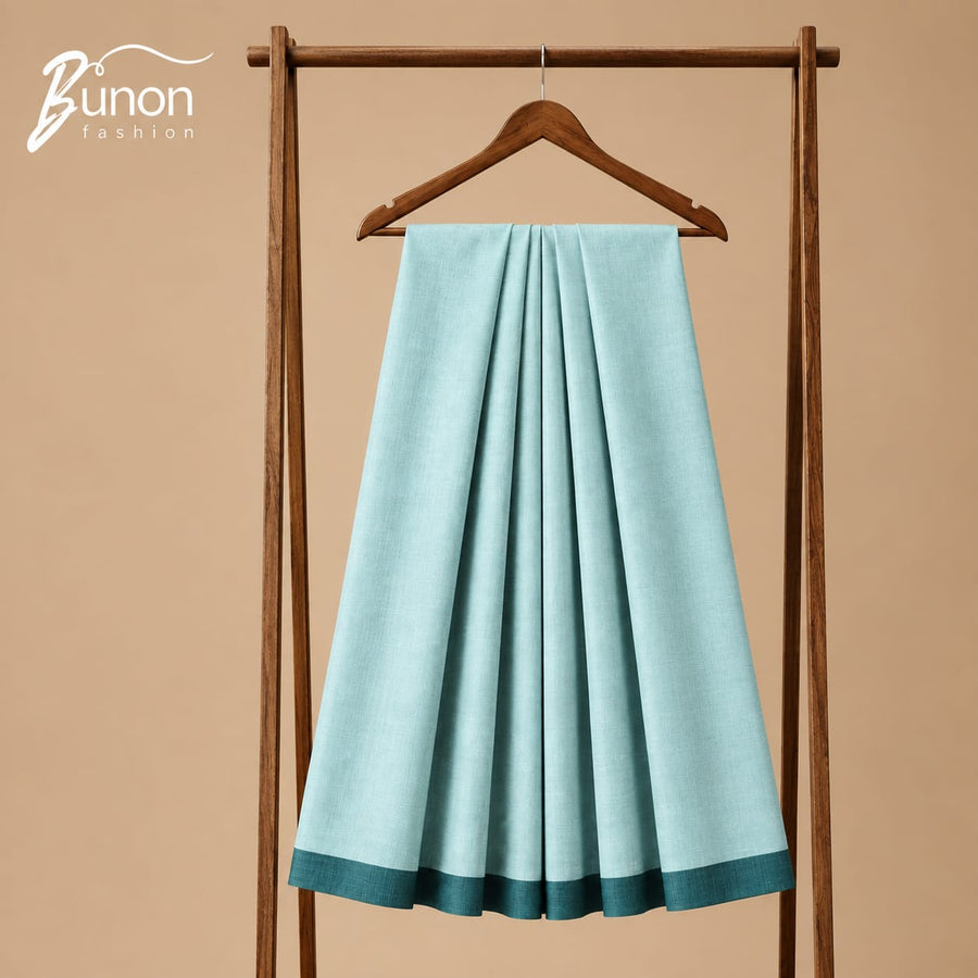 Bunon সিগনেচার প্রিমিয়াম কটন লুঙ্গি – Mint Aqua