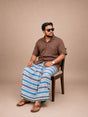 চেক কটন লুঙ্গি – White Blue Purple
